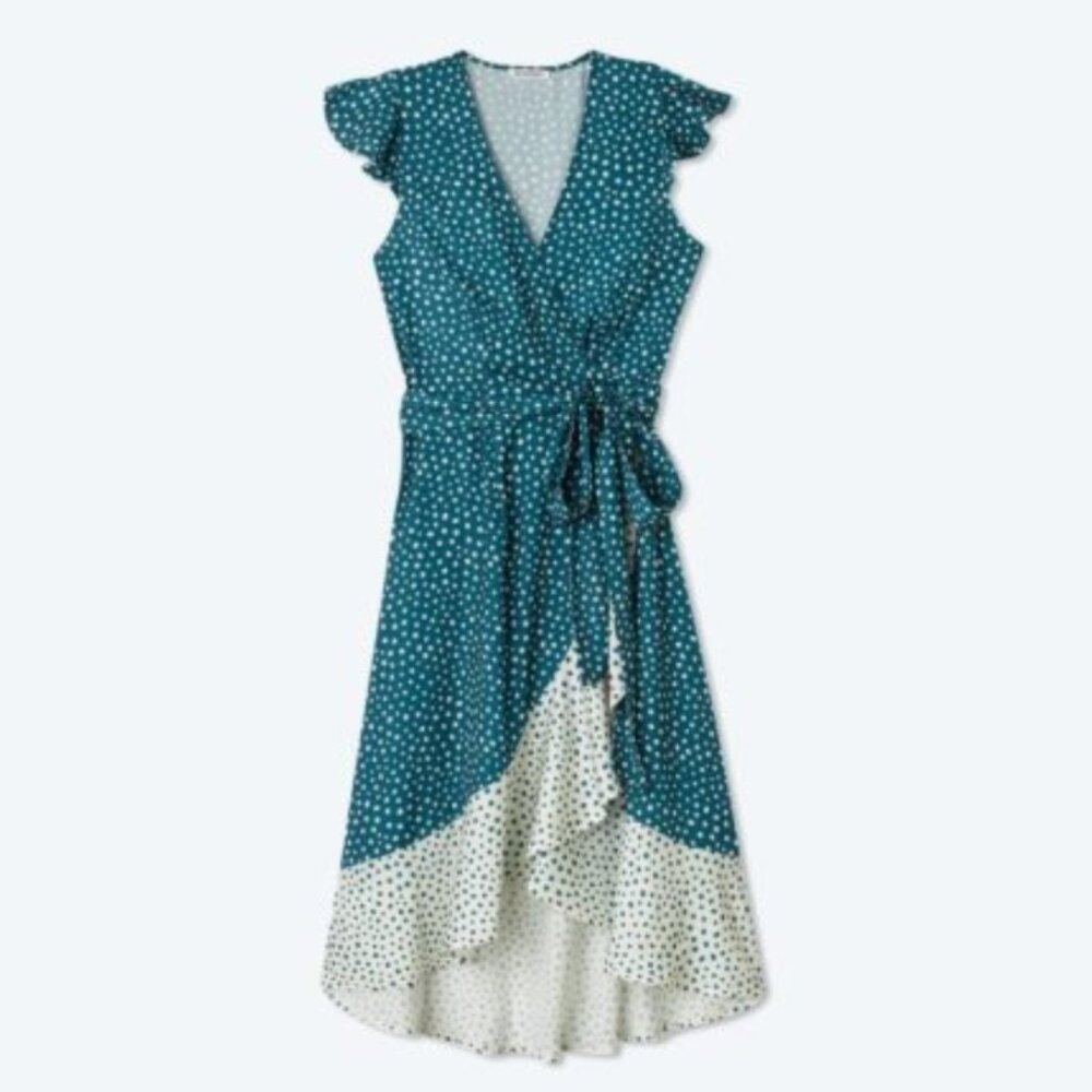 Summersalt The Beach to Brunch Wrap Dress - On the Dot in Seaweed